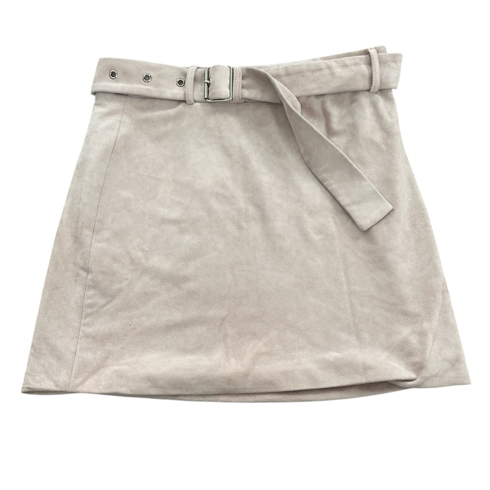 Elegant Light Pink Belted Skirt